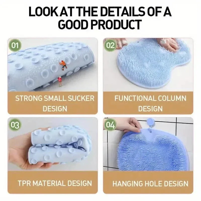 2-Pack: Non-Slip Foot & Back Scrubber with Exfoliating Cushion - A-1 Thread Vault