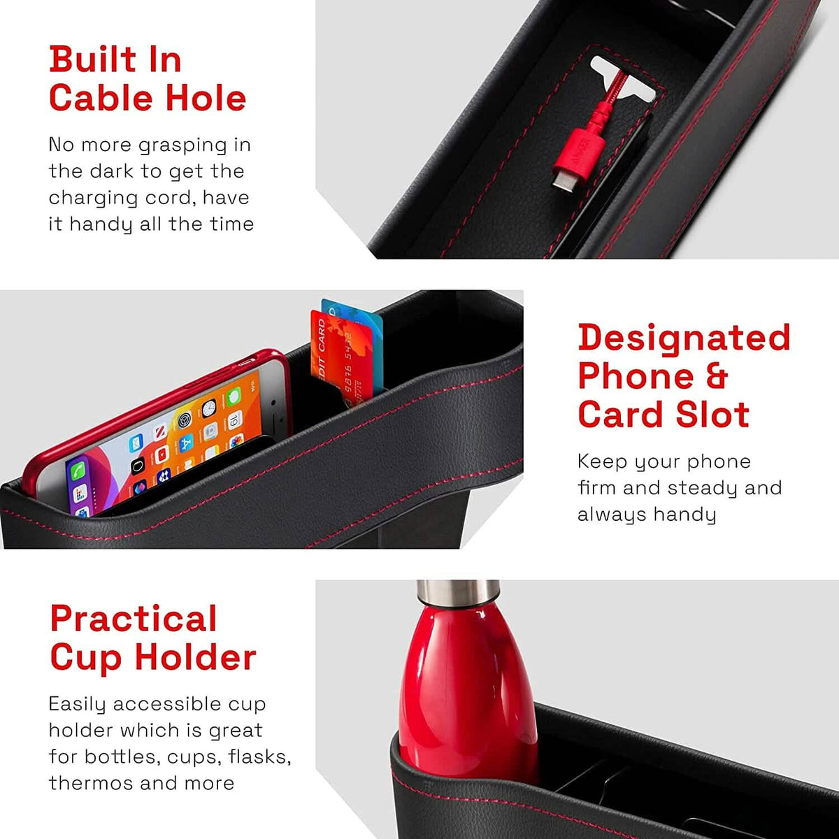 2-Pack: PerPlus Car Seat Gap Filler Organizer - A-1 Thread Vault