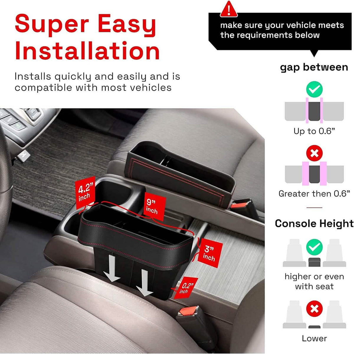 2-Pack: PerPlus Car Seat Gap Filler Organizer - A-1 Thread Vault