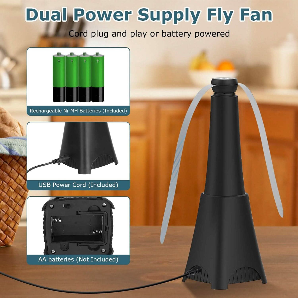 2-Pack: Portable Reflective Fly Repellent Fan Rechargeable Battery Powered - A-1 Thread Vault