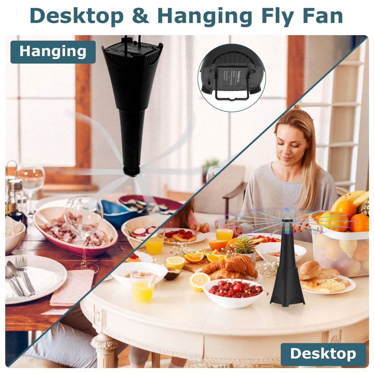 2-Pack: Portable Reflective Fly Repellent Fan Rechargeable Battery Powered - A-1 Thread Vault