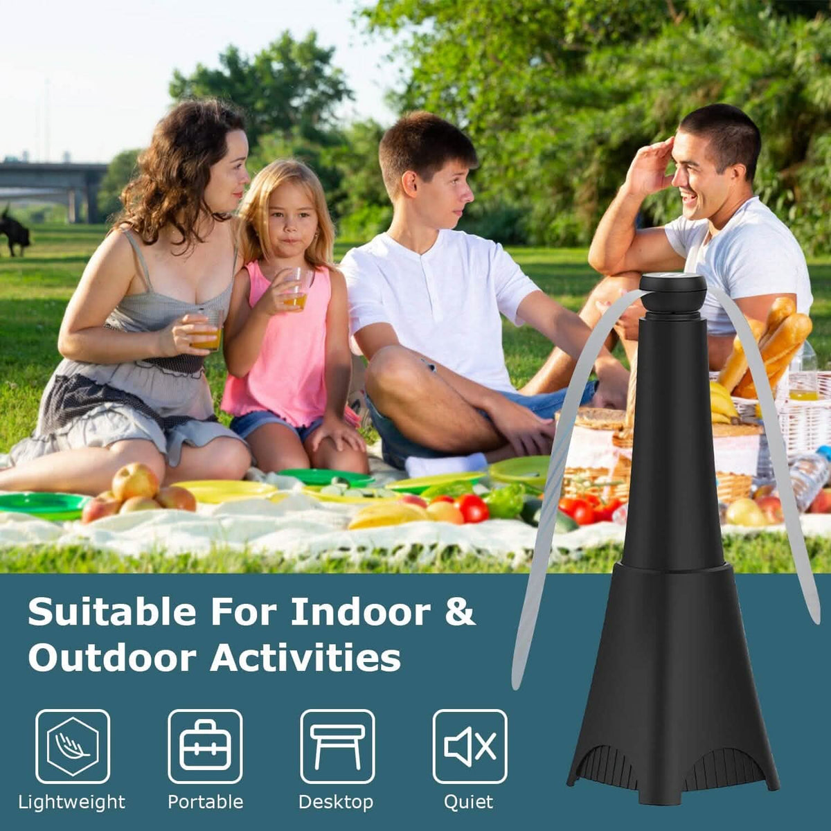 2-Pack: Portable Reflective Fly Repellent Fan Rechargeable Battery Powered - A-1 Thread Vault