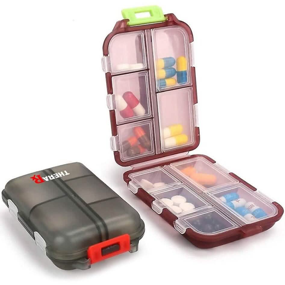 2-Pack: Portable Weekly Travel Pill Organizer Case - A-1 Thread Vault