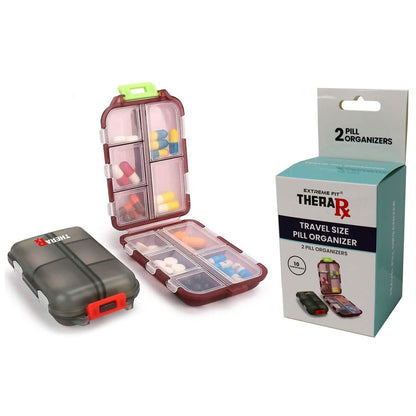2-Pack: Portable Weekly Travel Pill Organizer Case - A-1 Thread Vault