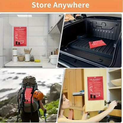 2-Pack: Premium Fiberglass Fire Blankets - Heat-Resistant, Compact and Reusable - A-1 Thread Vault