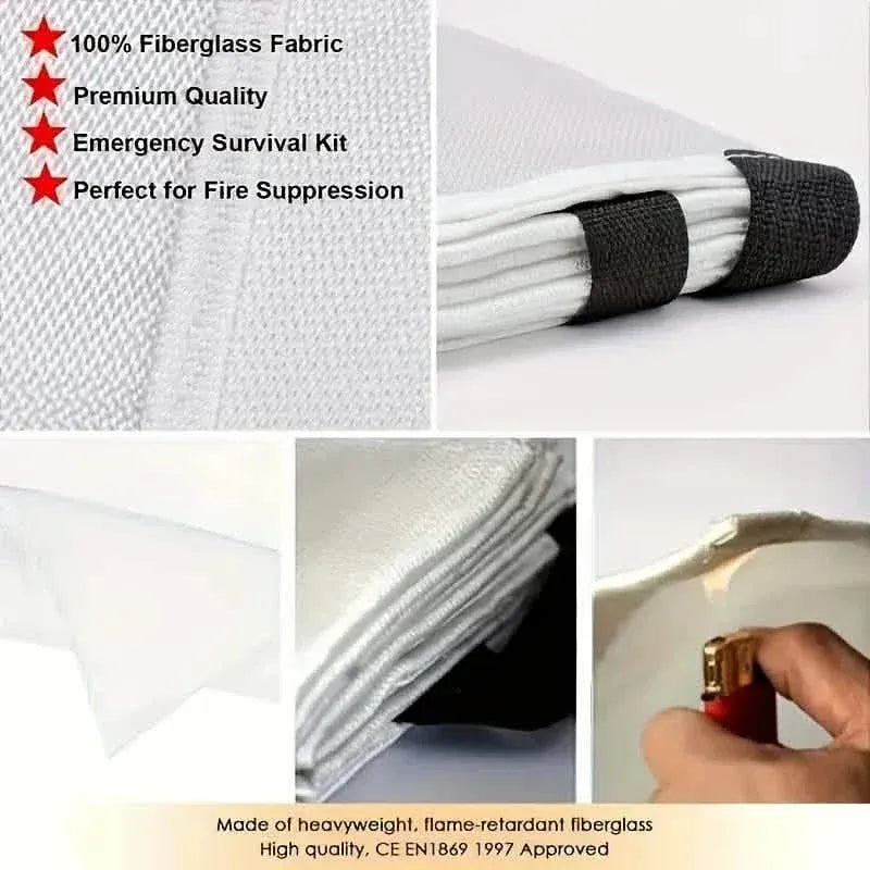 2-Pack: Premium Fiberglass Fire Blankets - Heat-Resistant, Compact and Reusable - A-1 Thread Vault