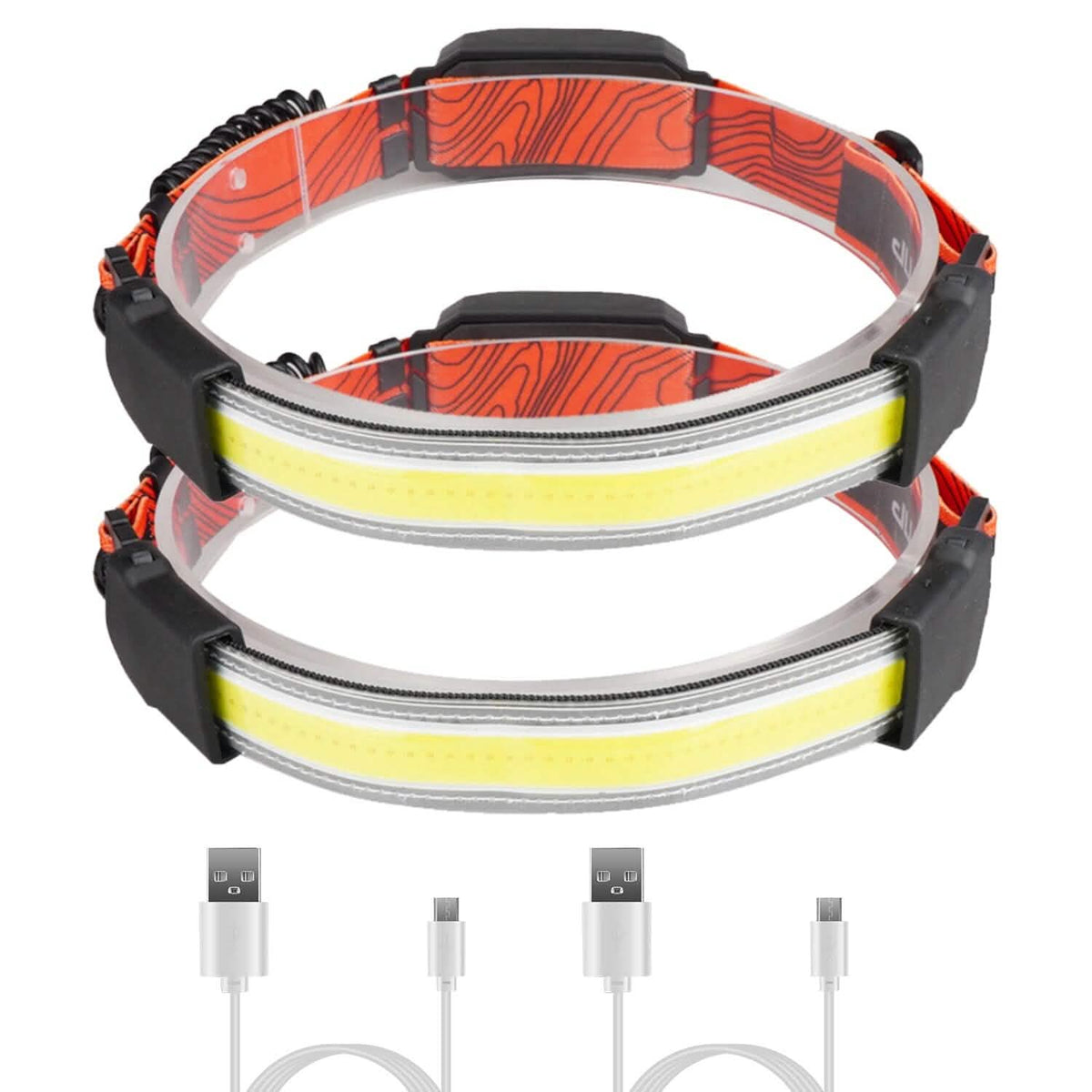 2-Pack: Rechargeable Headlamp 3 Light Modes Hand-Free - A-1 Thread Vault