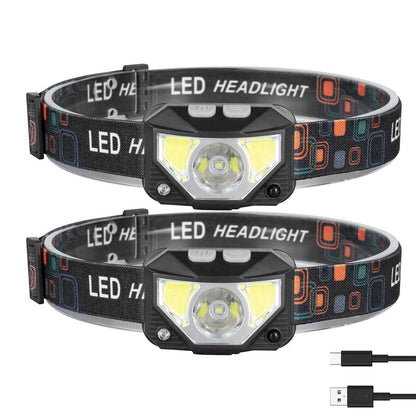 2-Pack: Rechargeable Motion Sensor Headlamp 6 Light Modes Headlight - A-1 Thread Vault
