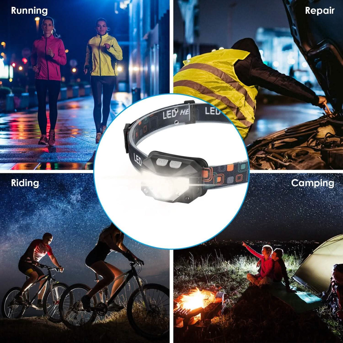 2-Pack: Rechargeable Motion Sensor Headlamp 6 Light Modes Headlight - A-1 Thread Vault