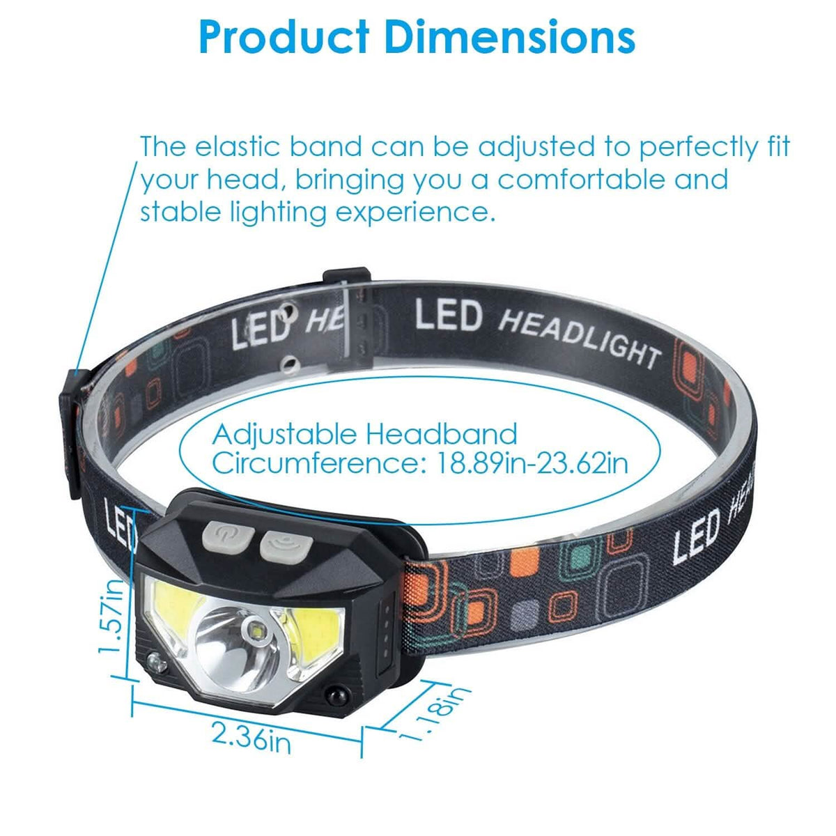2-Pack: Rechargeable Motion Sensor Headlamp 6 Light Modes Headlight - A-1 Thread Vault