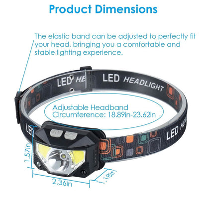 2-Pack: Rechargeable Motion Sensor Headlamp 6 Light Modes Headlight - A-1 Thread Vault