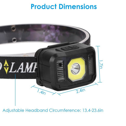 2-Pack: Rechargeable Motion Sensor Headlamp 6 Light Modes - A-1 Thread Vault