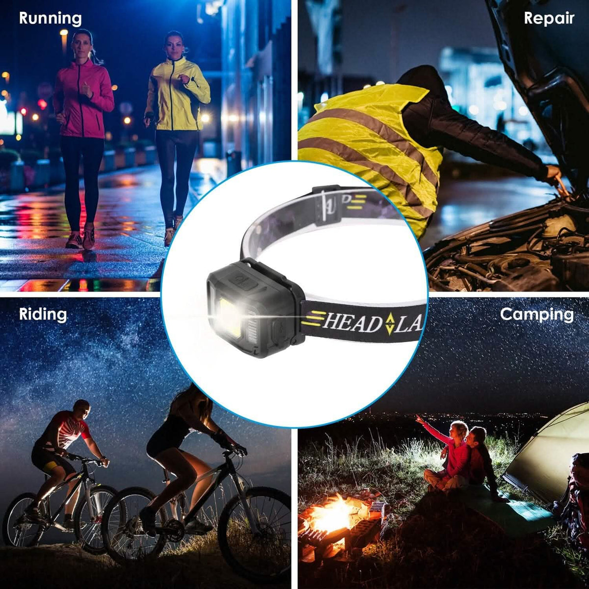 2-Pack: Rechargeable Motion Sensor Headlamp 6 Light Modes - A-1 Thread Vault