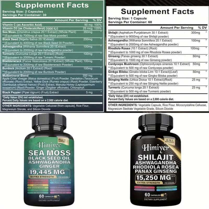 2-Pack: Shilajit + Sea Moss High Potency Vitality Combo - A-1 Thread Vault