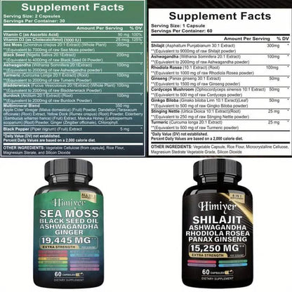 2-Pack: Shilajit + Sea Moss High Potency Vitality Combo - A-1 Thread Vault