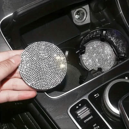 2-Pack: Shimmering Diamond Car Cup Mats - A-1 Thread Vault