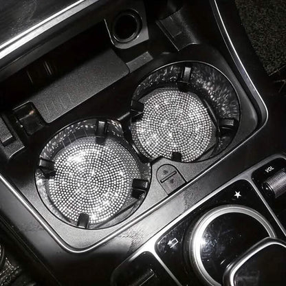 2-Pack: Shimmering Diamond Car Cup Mats - A-1 Thread Vault