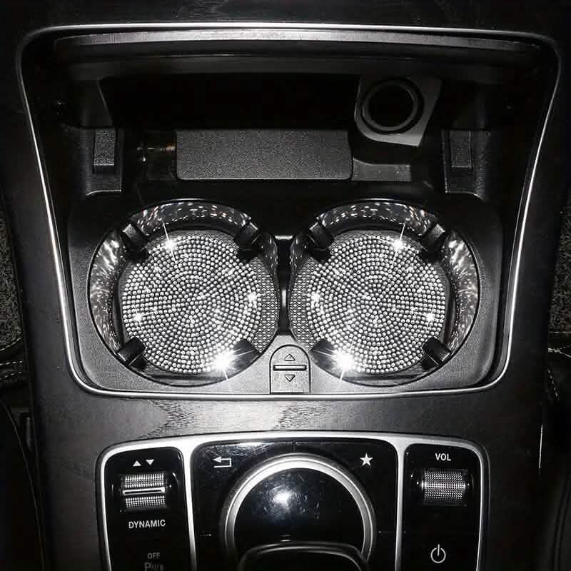 2-Pack: Shimmering Diamond Car Cup Mats - A-1 Thread Vault