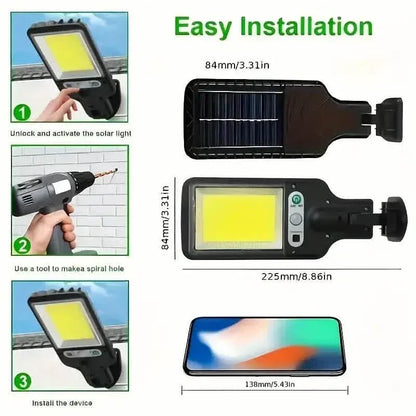2-Pack: Solar Outdoor Security Street Lighting, 3 Modes With Wireless Motion Sensing and Remote Control - A-1 Thread Vault