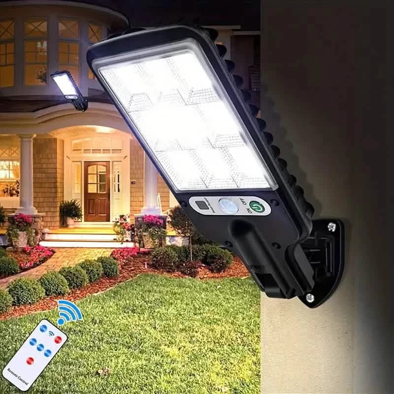 2-Pack: Solar Outdoor Security Street Lighting, 3 Modes With Wireless Motion Sensing and Remote Control - A-1 Thread Vault