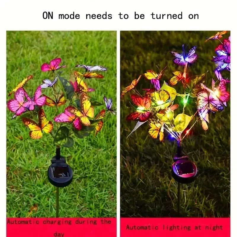 2-Pack: Solar-Powered Butterfly Flower Lamp - A-1 Thread Vault