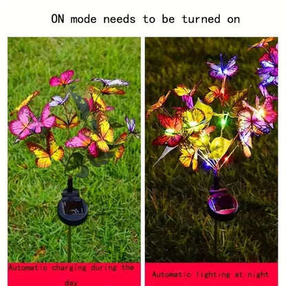 2-Pack: Solar-Powered Butterfly Flower Lamp - A-1 Thread Vault