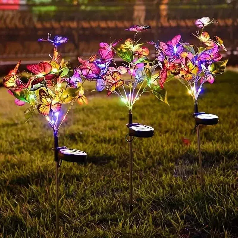 2-Pack: Solar-Powered Butterfly Flower Lamp - A-1 Thread Vault