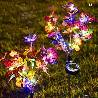 2-Pack: Solar-Powered Butterfly Flower Lamp - A-1 Thread Vault