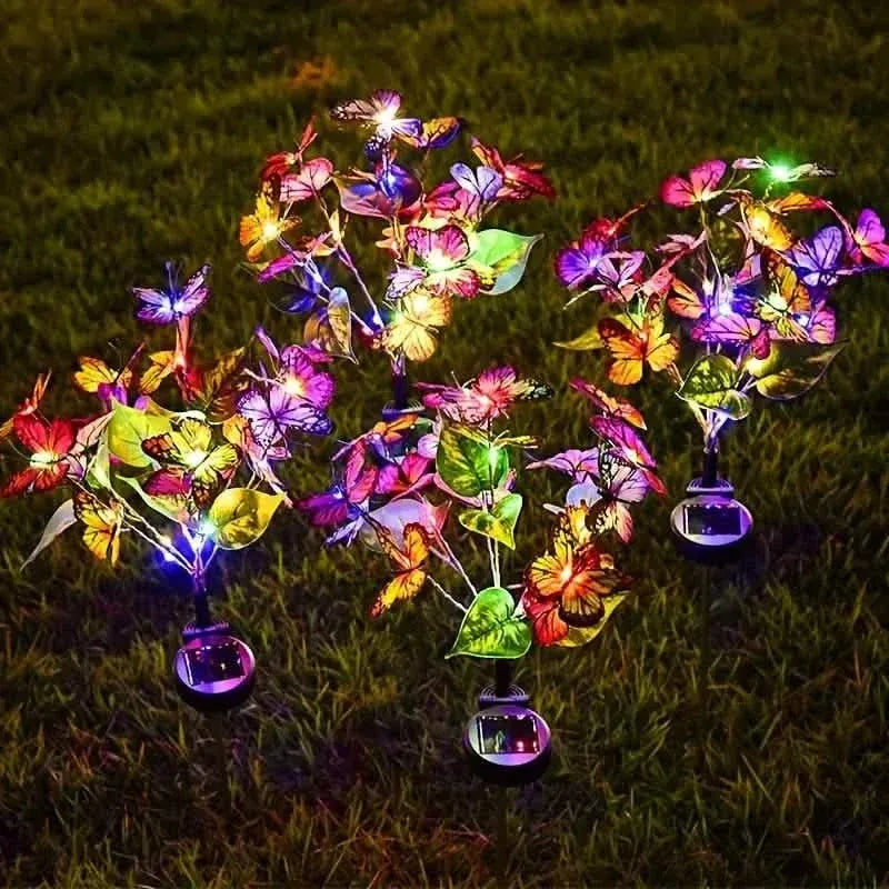 2-Pack: Solar-Powered Butterfly Flower Lamp - A-1 Thread Vault