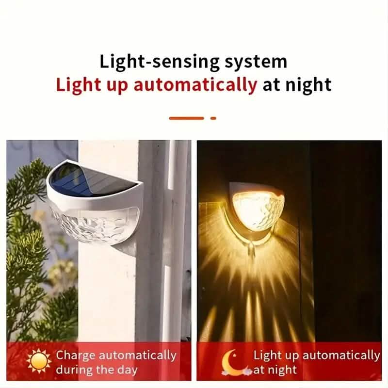 2-Pack: Solar Wall Mount Outdoor Fence Lamp - A-1 Thread Vault