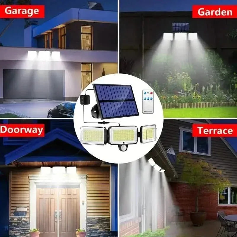 2-Pack: Split Solar Wall Light For Outdoor With Motion Sensor 3 Heads - A-1 Thread Vault