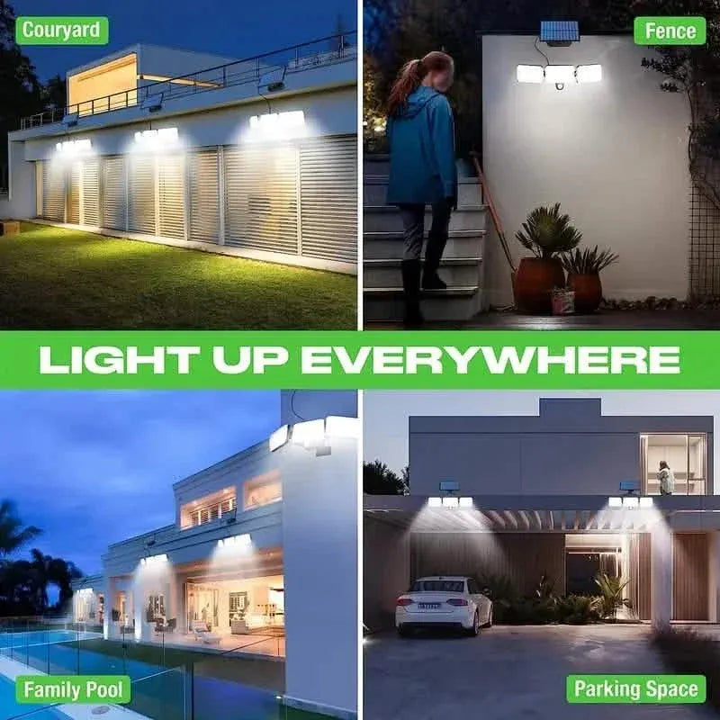2-Pack: Split Solar Wall Light For Outdoor With Motion Sensor 3 Heads - A-1 Thread Vault