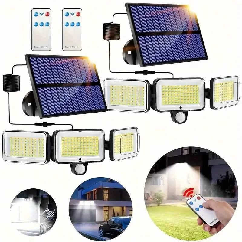 2-Pack: Split Solar Wall Light For Outdoor With Motion Sensor 3 Heads - A-1 Thread Vault
