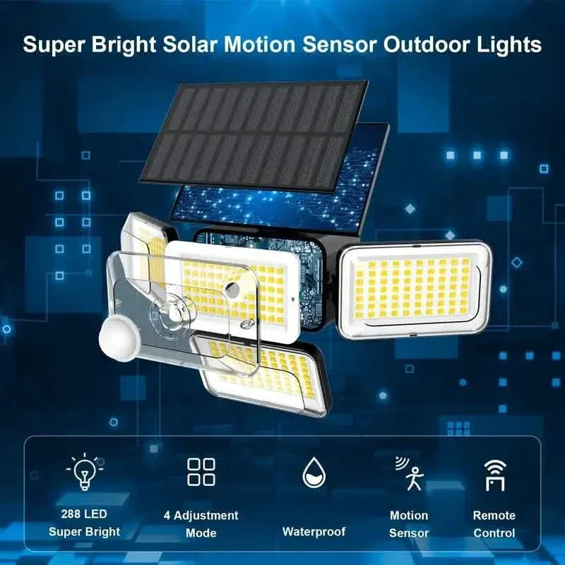 2-Pack: Super Bright Solar Motion Sensor Outdoor Light with Remote - A-1 Thread Vault