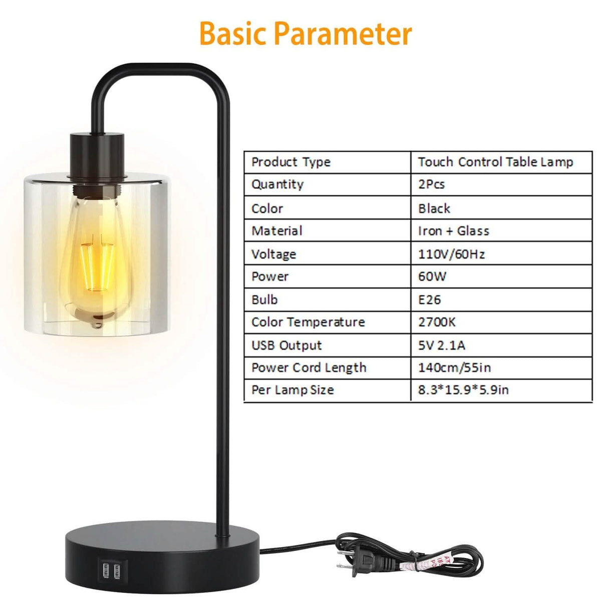 2-Pack: Touch Control Table Lamp - A-1 Thread Vault