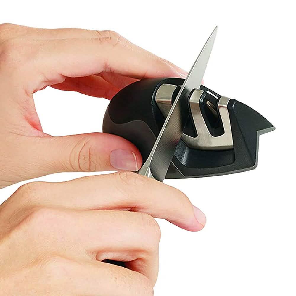 2-Pack: Ultra Sharp Knife Sharpener and Stainless Steel Vegetable and Meat Slicer Holder - A-1 Thread Vault