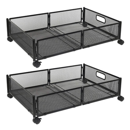 2-Pack: Under Bed Storage Container Foldable Rolling Storage Bin - A-1 Thread Vault