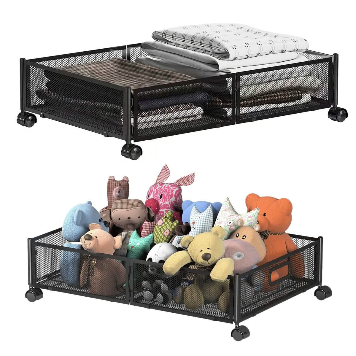 2-Pack: Under Bed Storage Container Foldable Rolling Storage Bin - A-1 Thread Vault