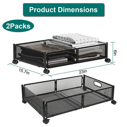 2-Pack: Under Bed Storage Container Foldable Rolling Storage Bin - A-1 Thread Vault