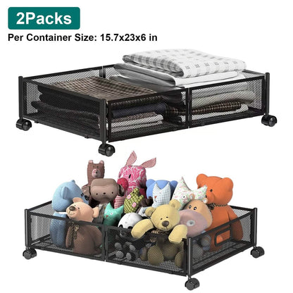 2-Pack: Under Bed Storage Container Foldable Rolling Storage Bin - A-1 Thread Vault