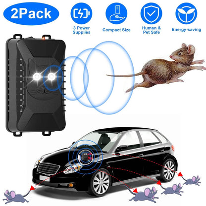 2-Pack: Under Hood Ultrasonic Repellent with 3 Power Supplies - A-1 Thread Vault