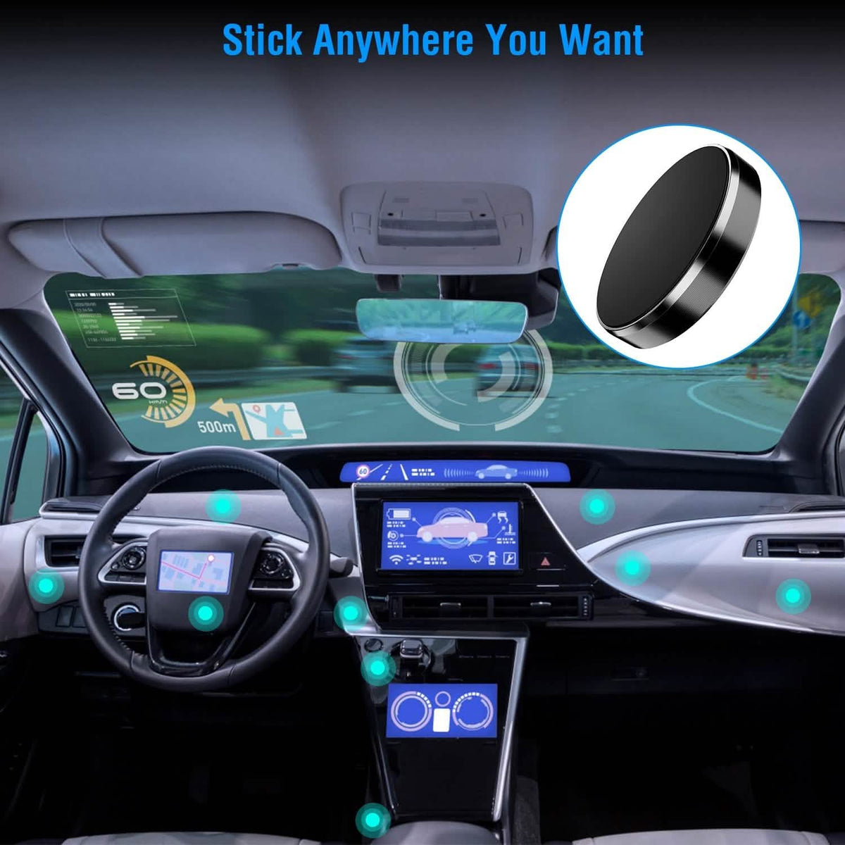 2-Pack: Universal Magnetic Car Mounts Dashboard - A-1 Thread Vault