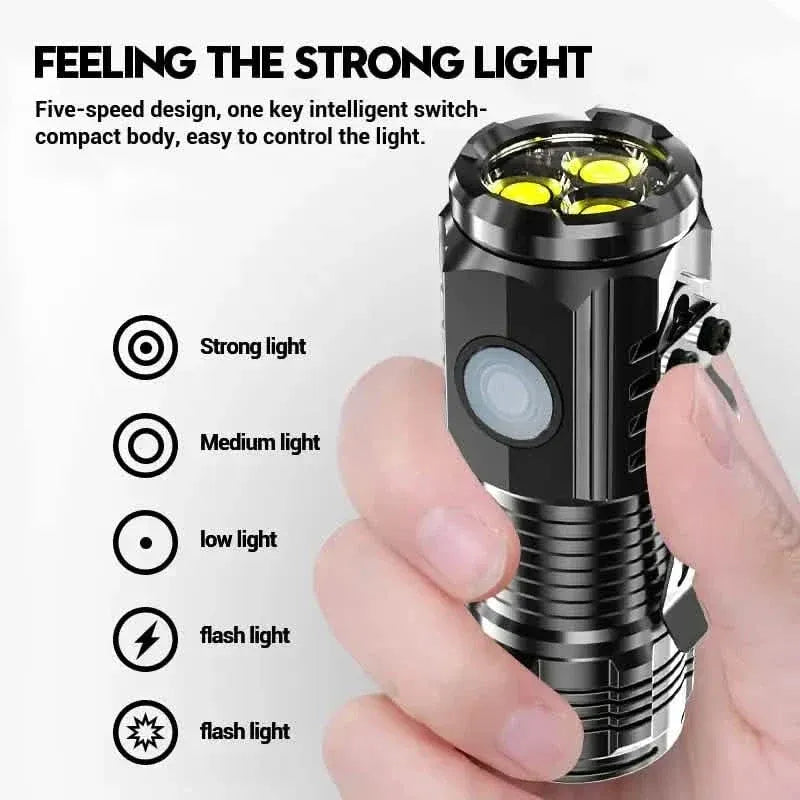 2-Pack: USB Rechargeable Mini LED Tactical Flashlight - A-1 Thread Vault