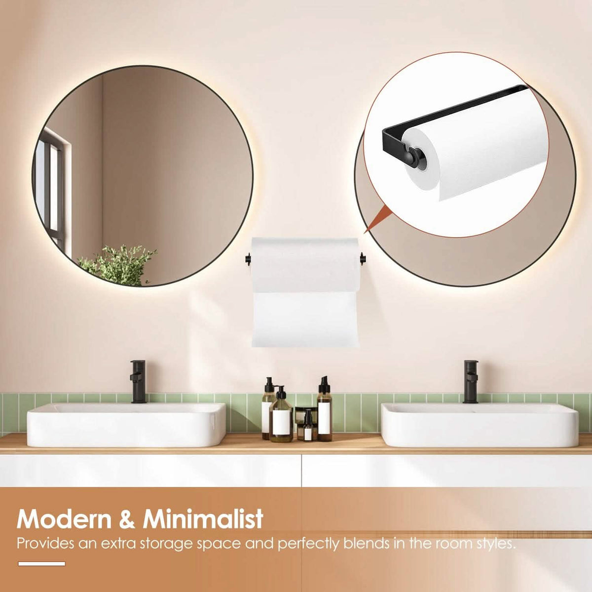 2-Pack: Wall Mounted Paper Towel Holder Under Cabinet - A-1 Thread Vault