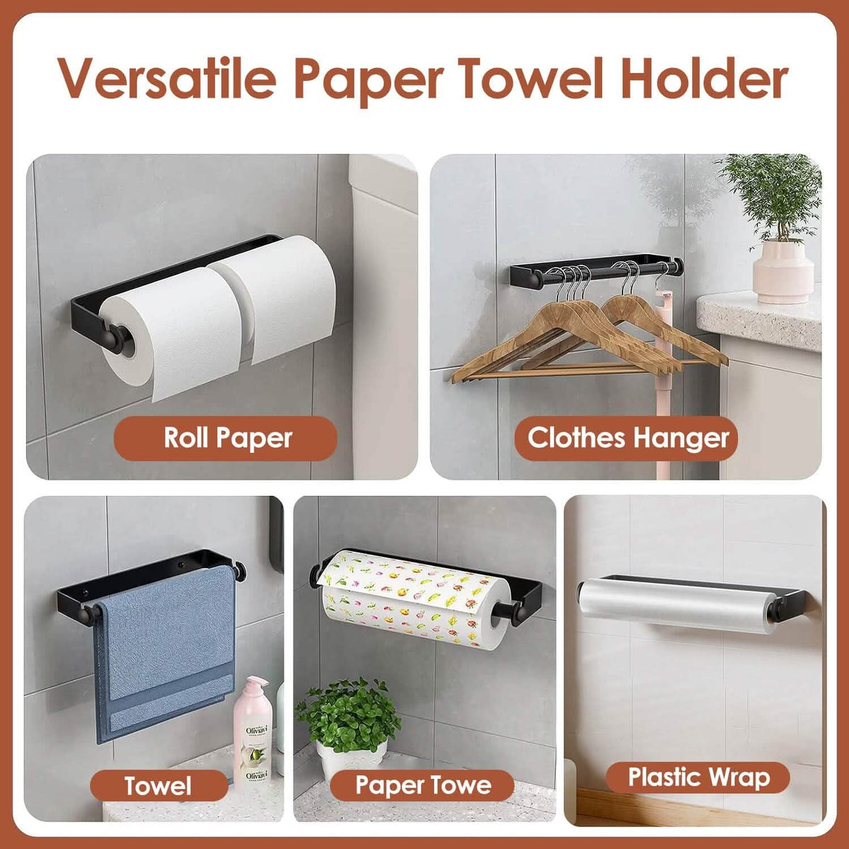 2-Pack: Wall Mounted Paper Towel Holder Under Cabinet - A-1 Thread Vault