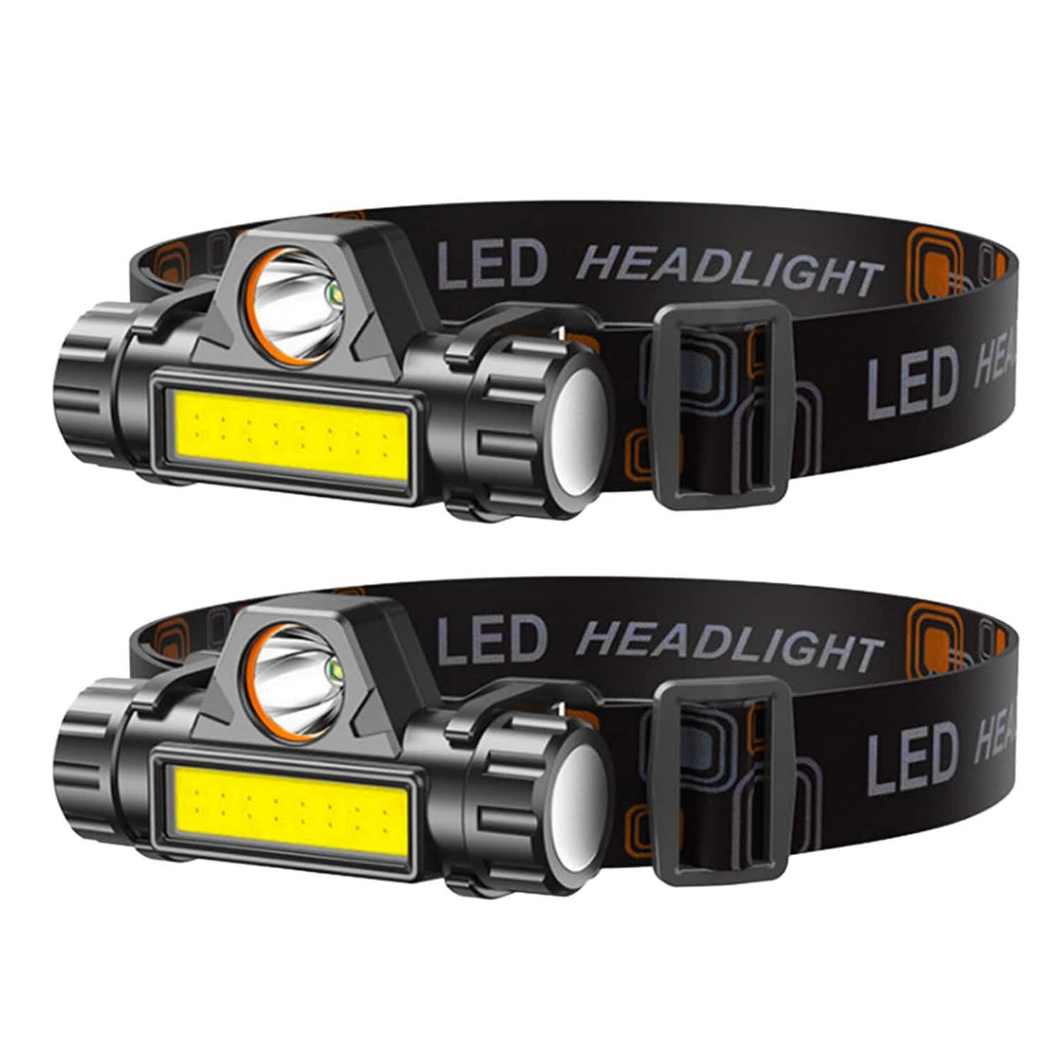 2-Pack: Waterproof Rechargeable Headlamp - A-1 Thread Vault