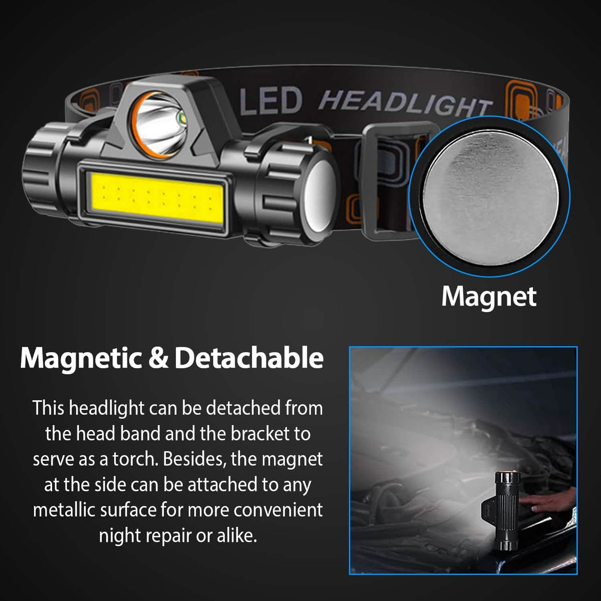 2-Pack: Waterproof Rechargeable Headlamp - A-1 Thread Vault