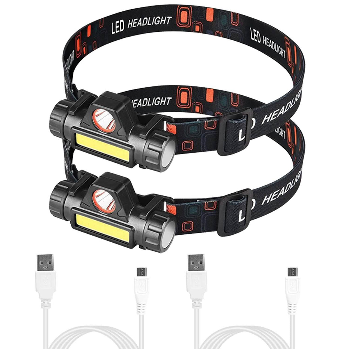 2-Pack: Waterproof Rechargeable Headlamp - A-1 Thread Vault