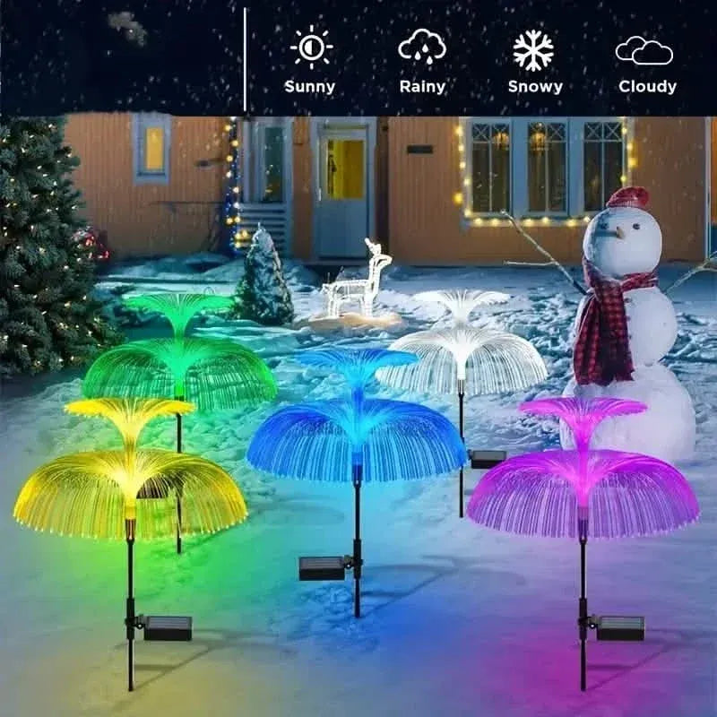 2-Pack: Waterproof Solar Jellyfish Fiber Optic Light - A-1 Thread Vault