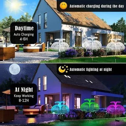 2-Pack: Waterproof Solar Jellyfish Fiber Optic Light - A-1 Thread Vault